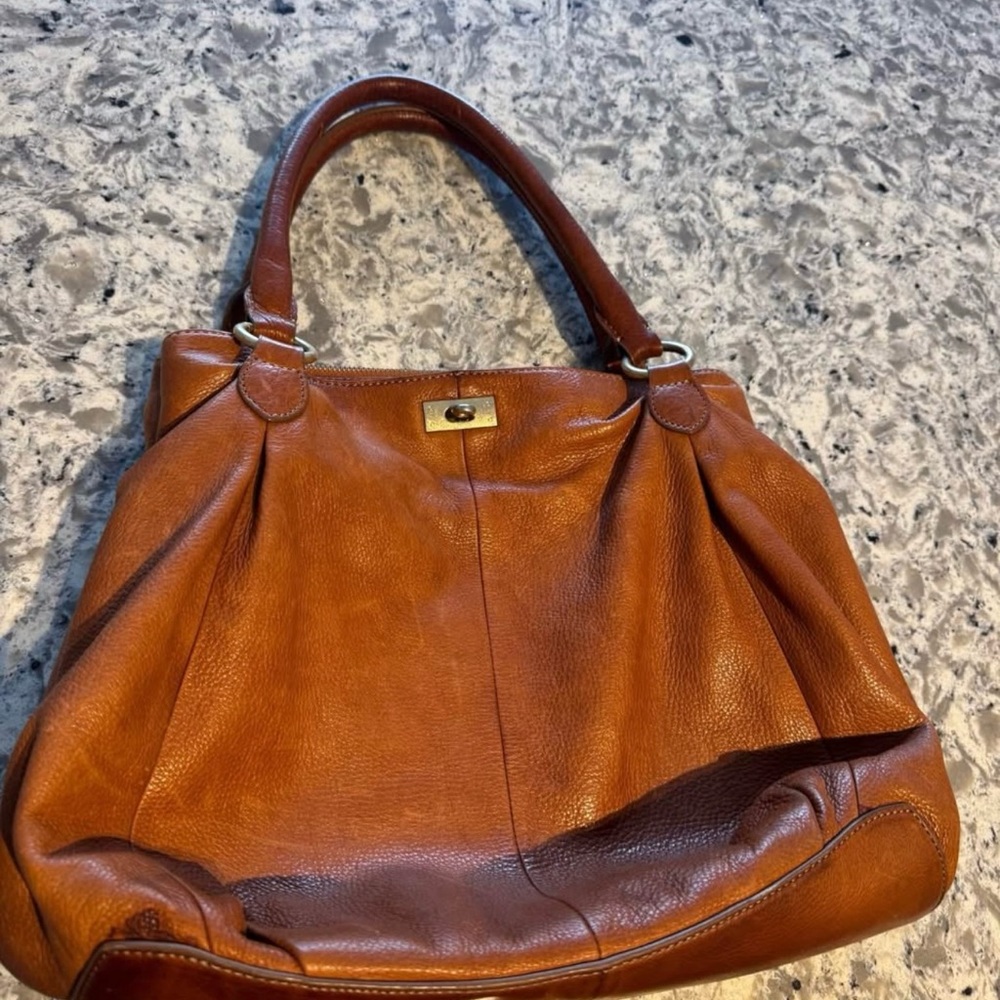 J. Crew Tan Leather Shoulder Bag